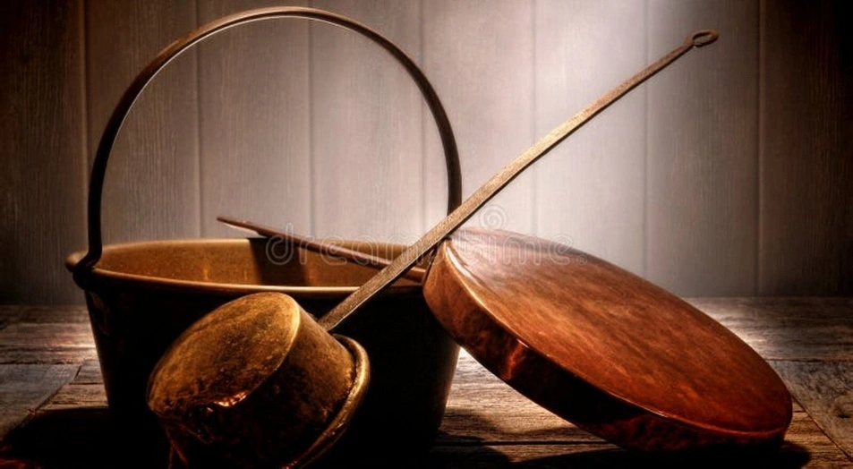 antique copper pots collection